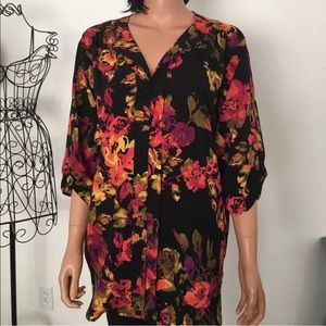 Covington Woman Plus Size 2X Blouse Tunic Floral